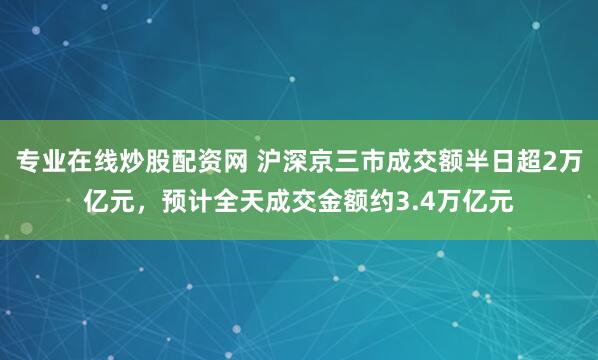 专业在线炒股配资网 沪深京三市成交额半日超2万亿元，预计全天成交金额约3.4万亿元